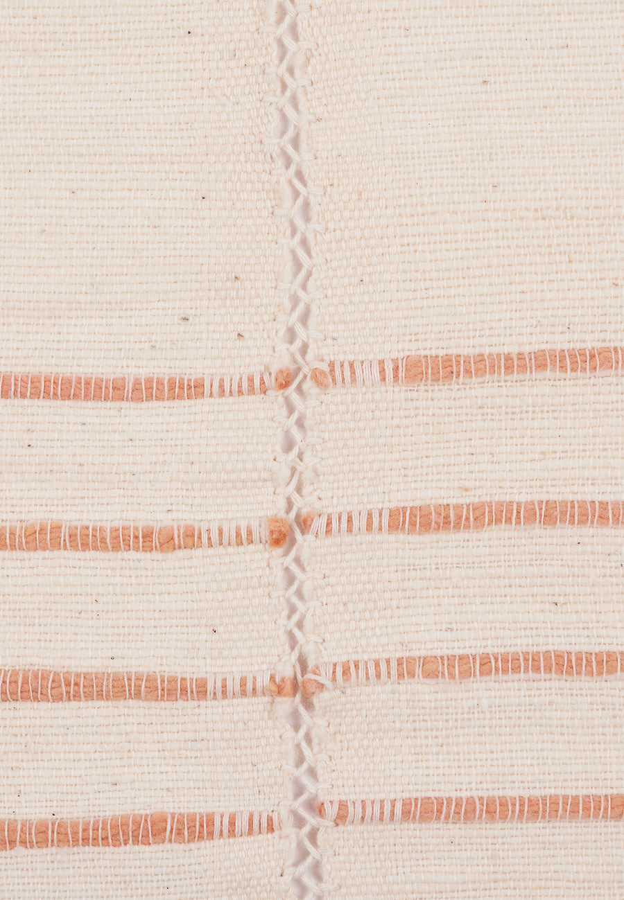 Große Tagesdecke aus handgewebter Baumwolle // Natur-Orange