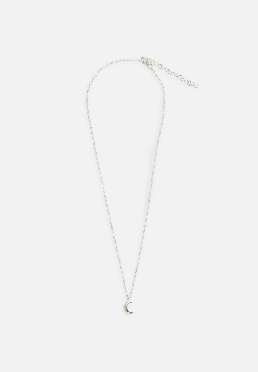 Filigrane Halskette mit Halbmond-Anhänger // Silber