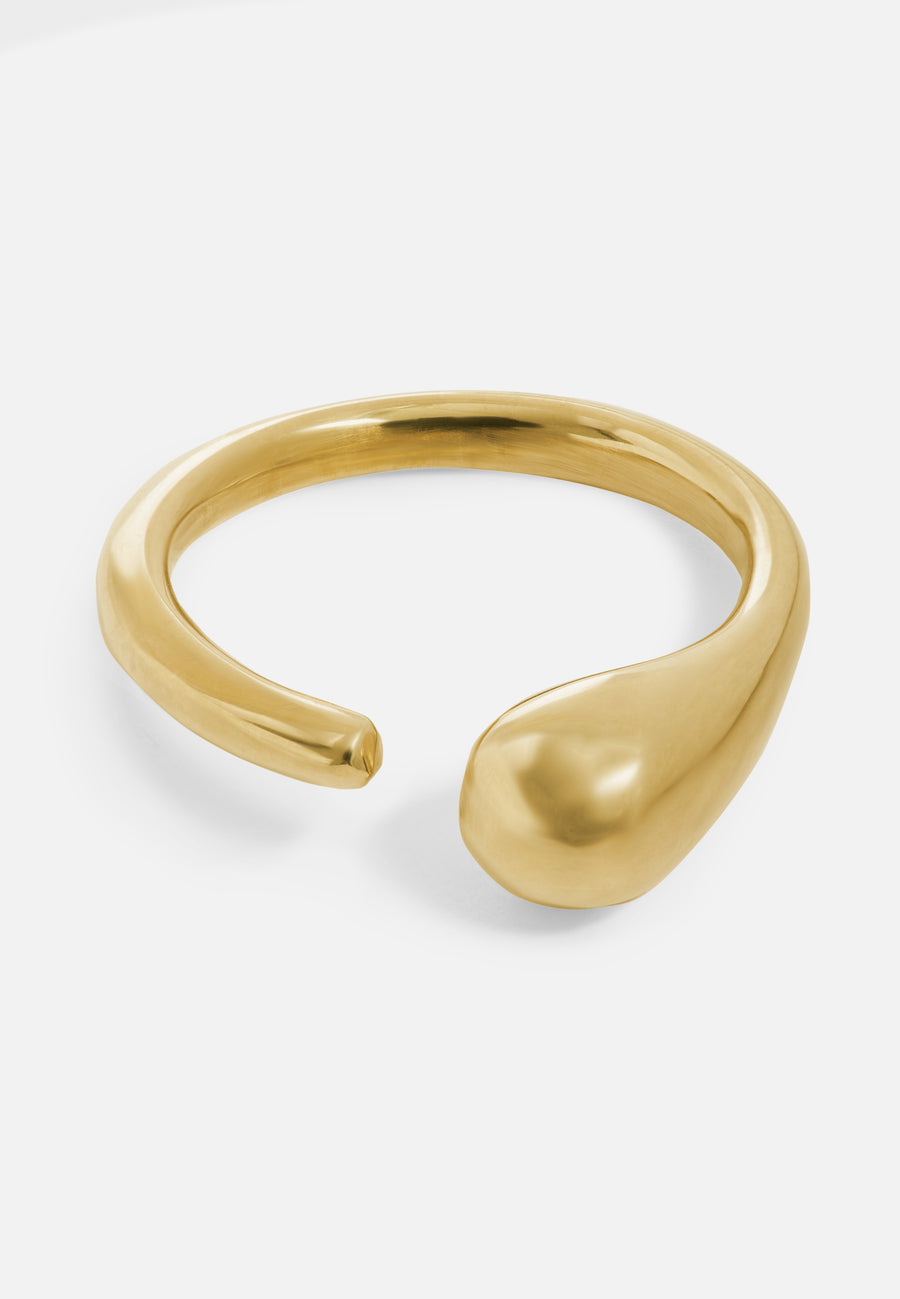 Offener Ring mit Kugel // Gold